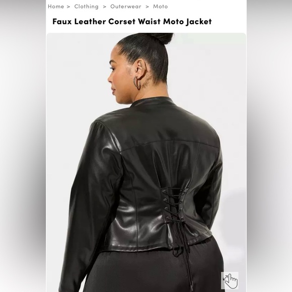 Torrid Black Faux Leather Moto Jacket - Picture 2 of 8